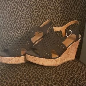 SO Black Mesh Wedges